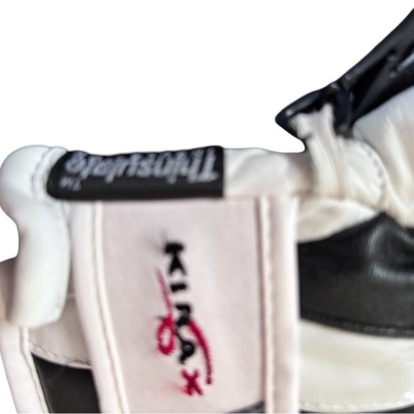 Level Women’s White Goat Leather Race Mitt Sz M/8 Adjustable Wrist Lined Grips - Picture 3 of 7